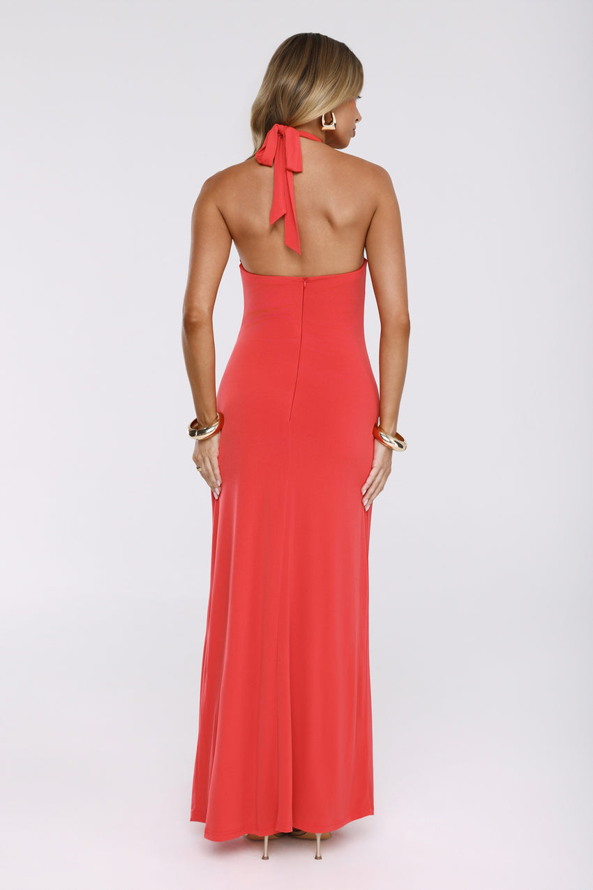 Style Protocol Halter Maxi Dress Red