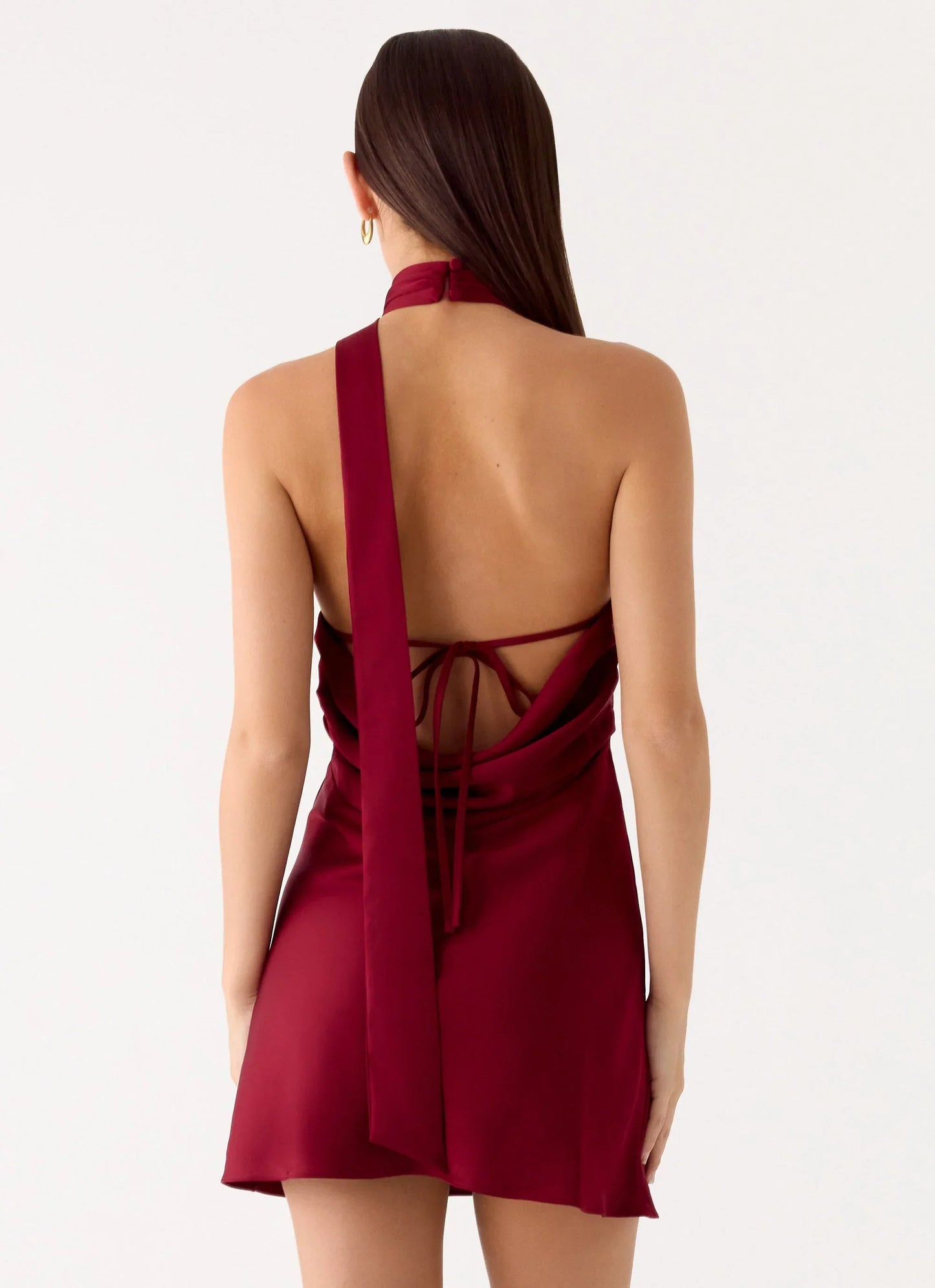 Keena Scarf Mini Dress Burgundy