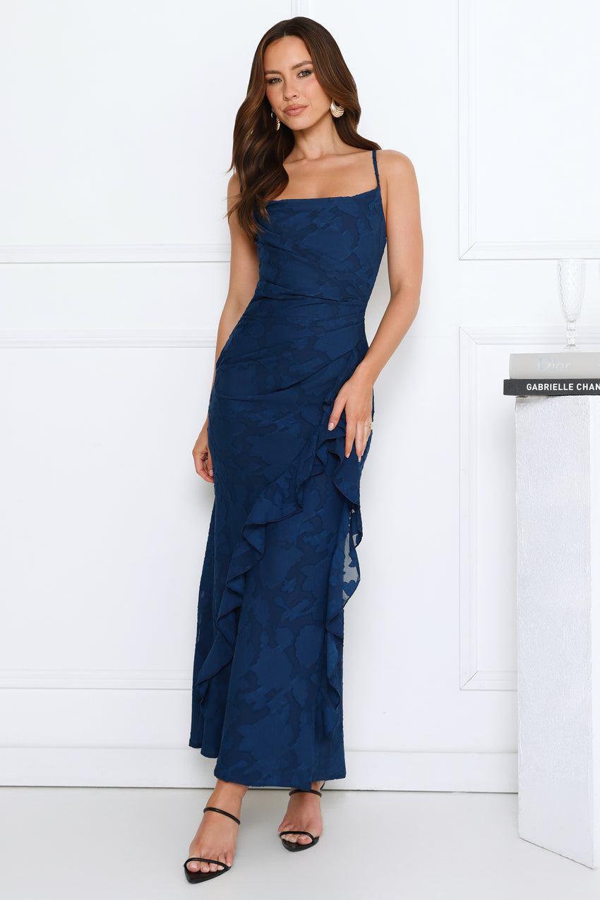 Fresh Rosebud Maxi Dress Navy