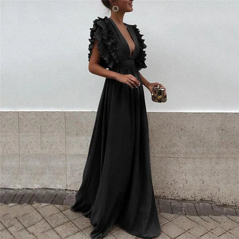 Gabriela Ruffle Maxi Dress