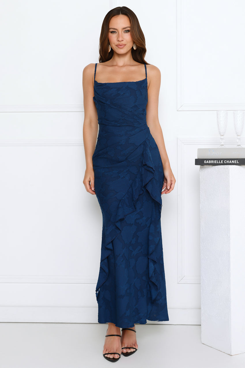 Fresh Rosebud Maxi Dress Navy