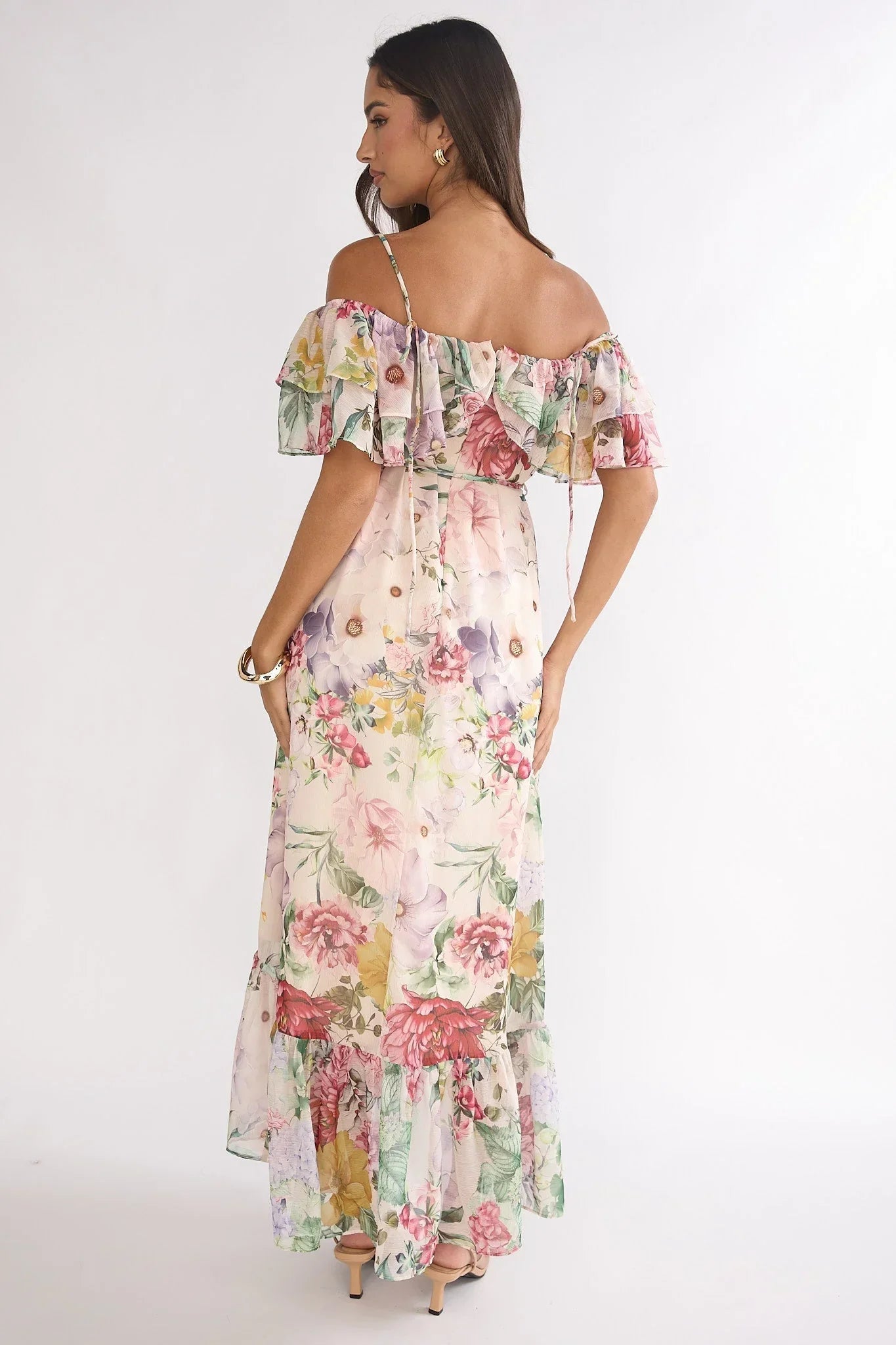 Ivelle Ruffle Maxi Dress Floral