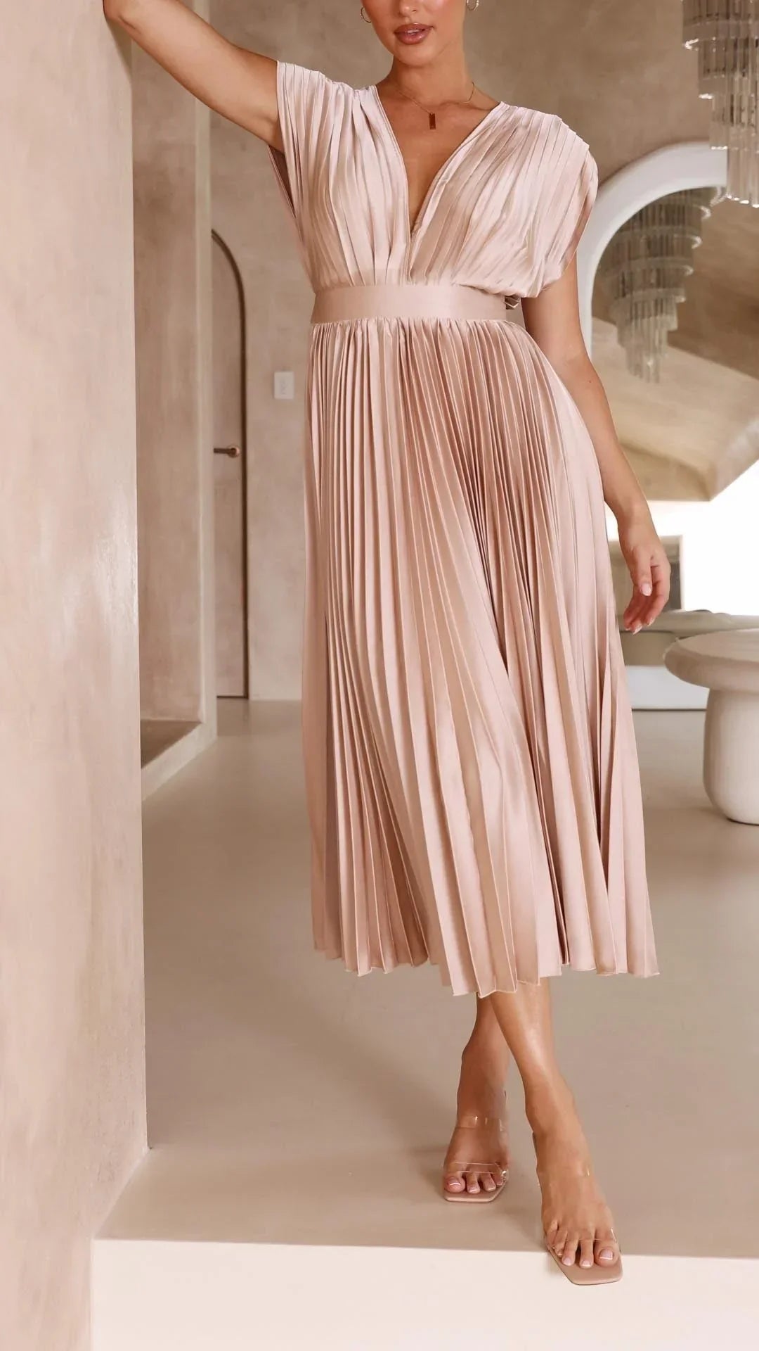 Rosalie Pleated Midi Dress