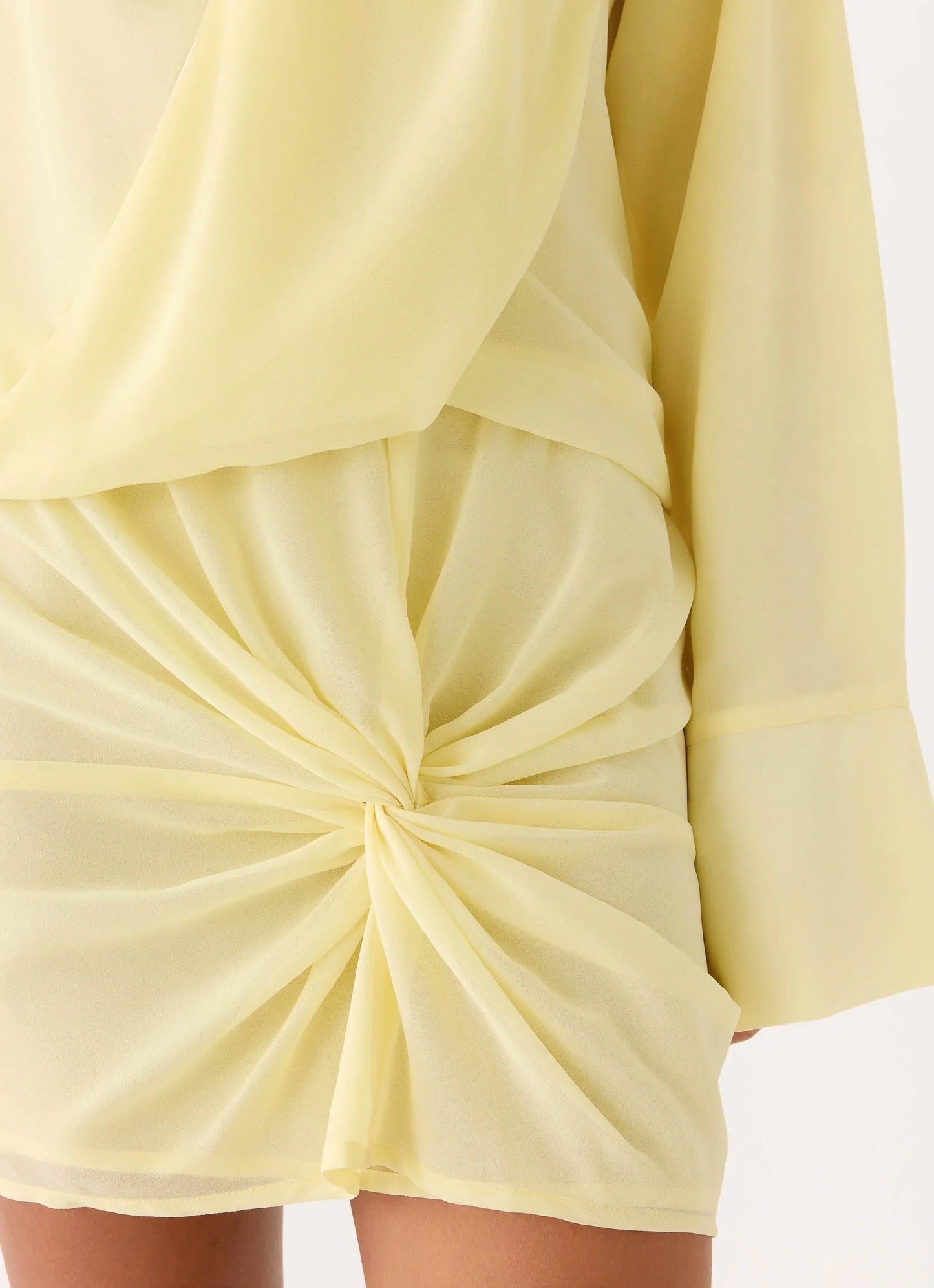 Ferretti Shirt Mini Dress Pale Yellow