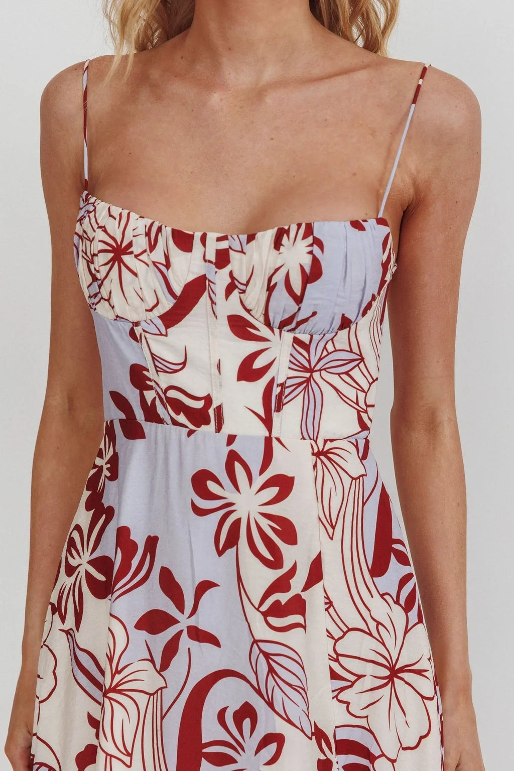 Echoes A Line Midi Dress Floral Purple