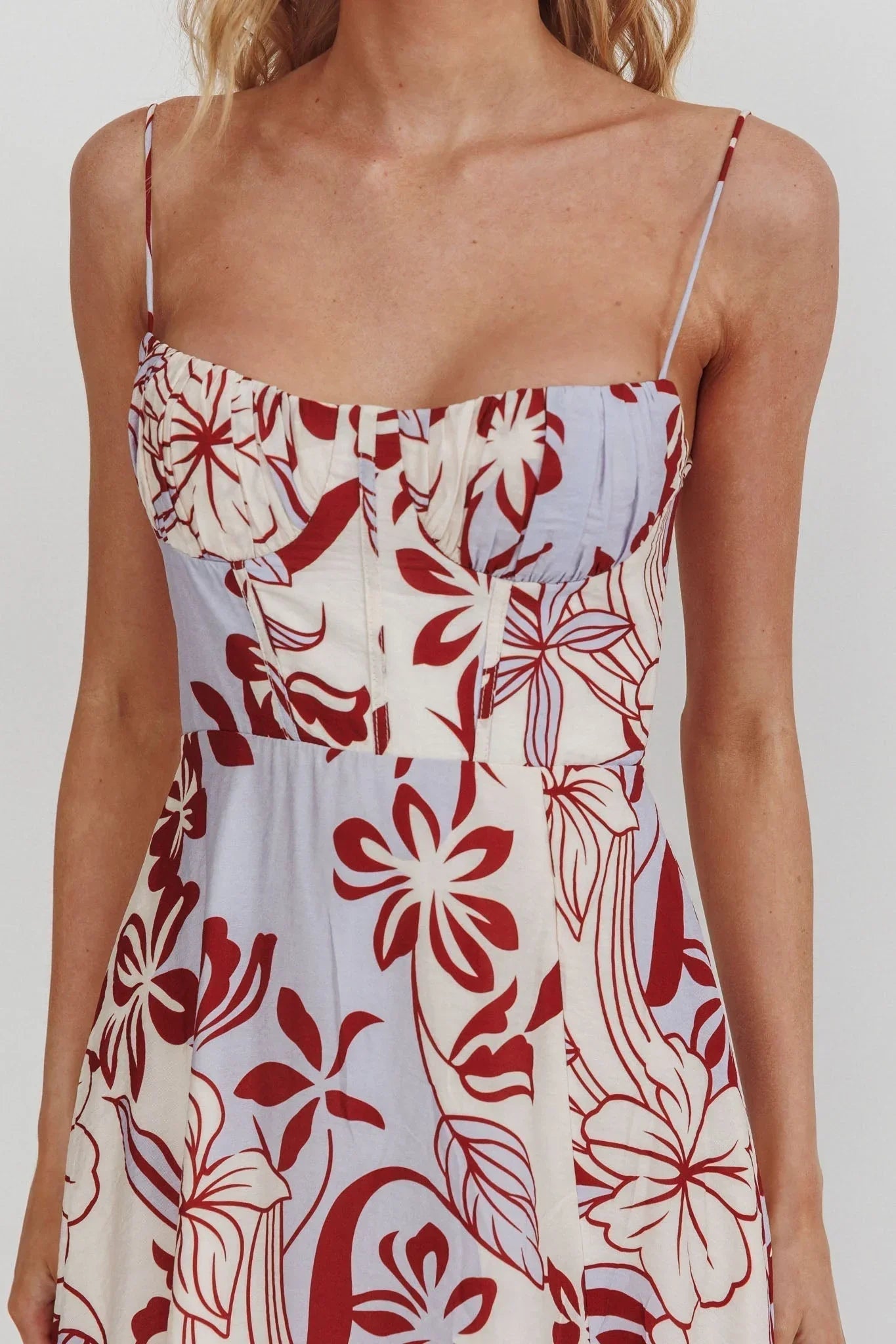 Echoes A Line Midi Dress Floral Purple