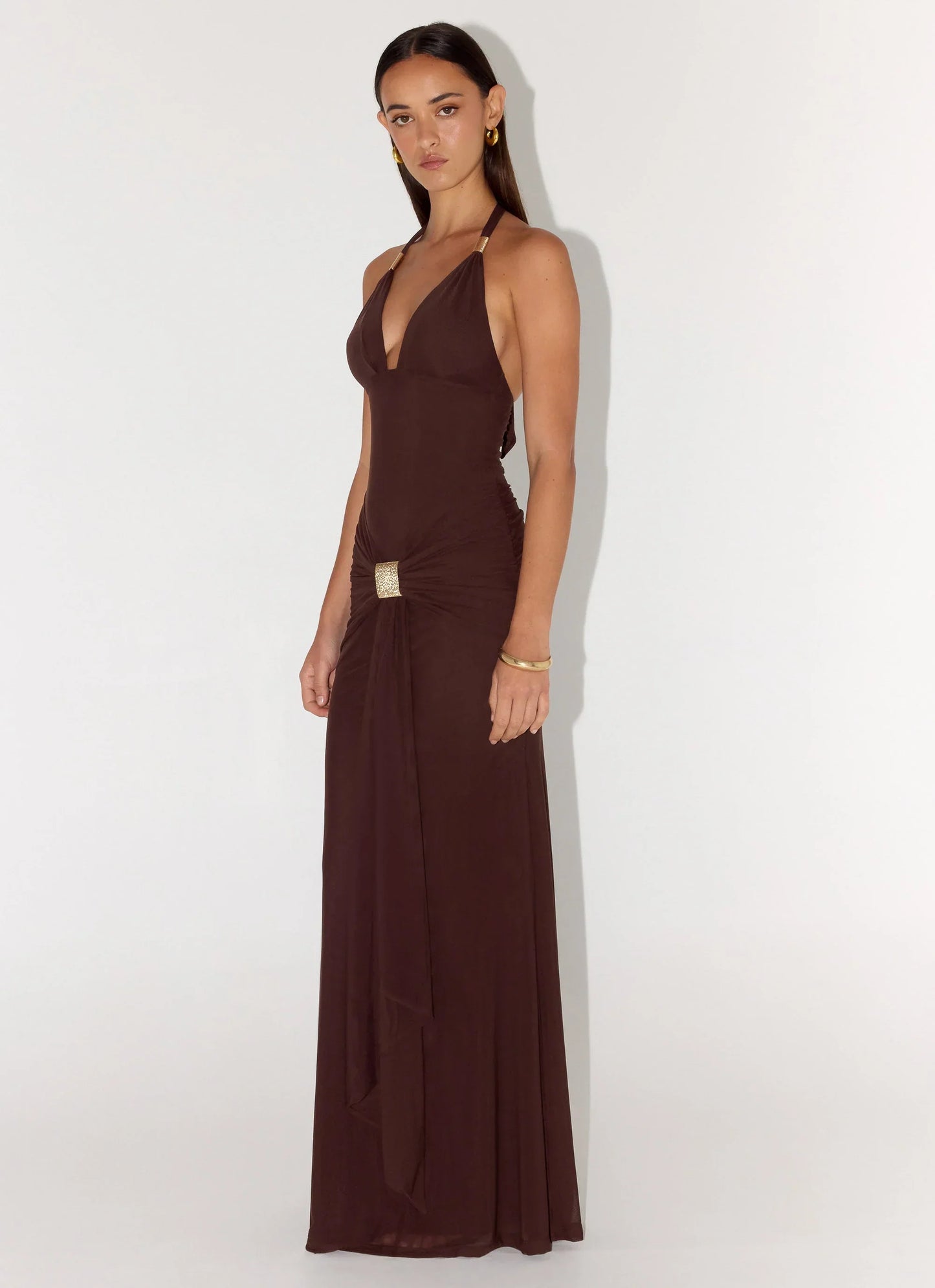 Miyah Hardware Maxi Dress Chocolate