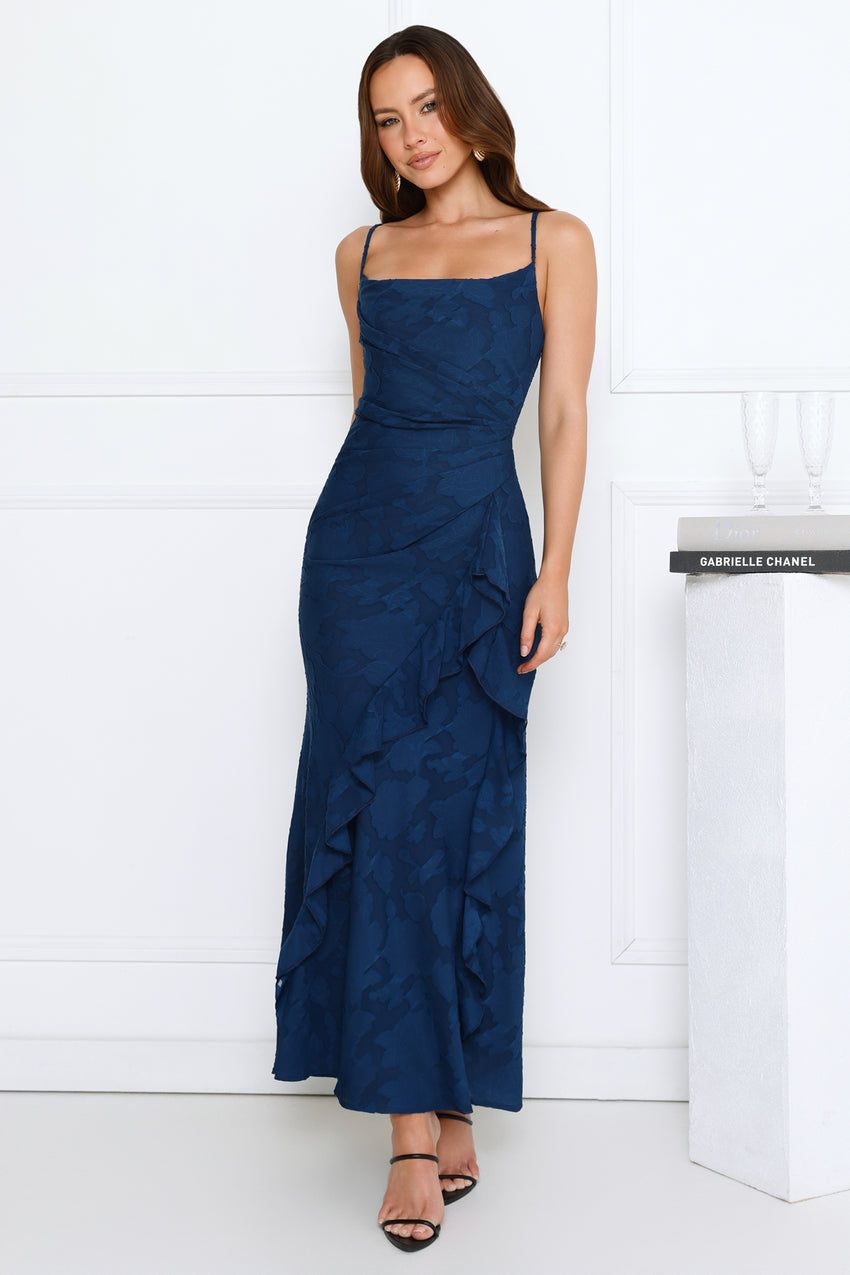 Fresh Rosebud Maxi Dress Navy