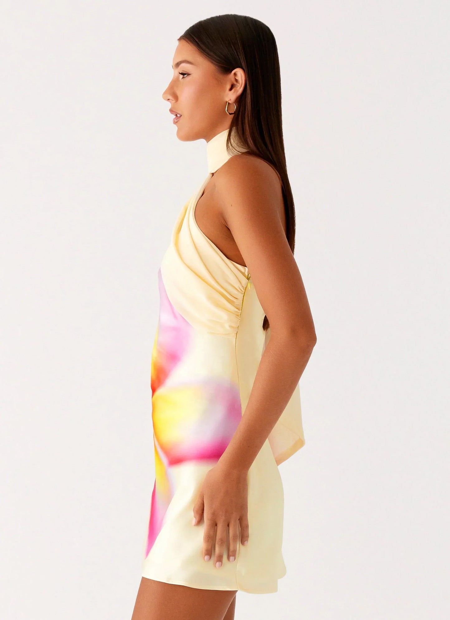 Isa Satin Mini Dress Yellow