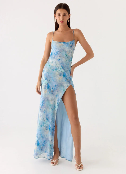Alouette Maxi Dress Aqua Paisley
