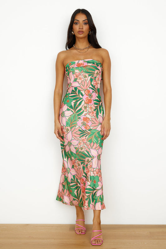 Highway To Heaven Maxi Dress Pink Green
