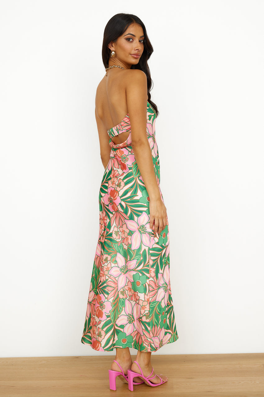 Highway To Heaven Maxi Dress Pink Green