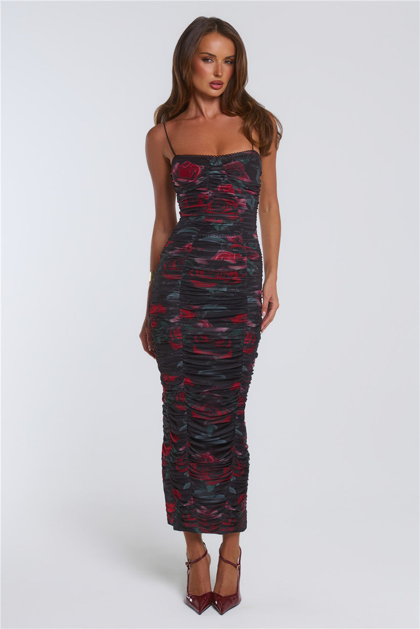 Beloved Kisses Bodycon Maxi Dress Black