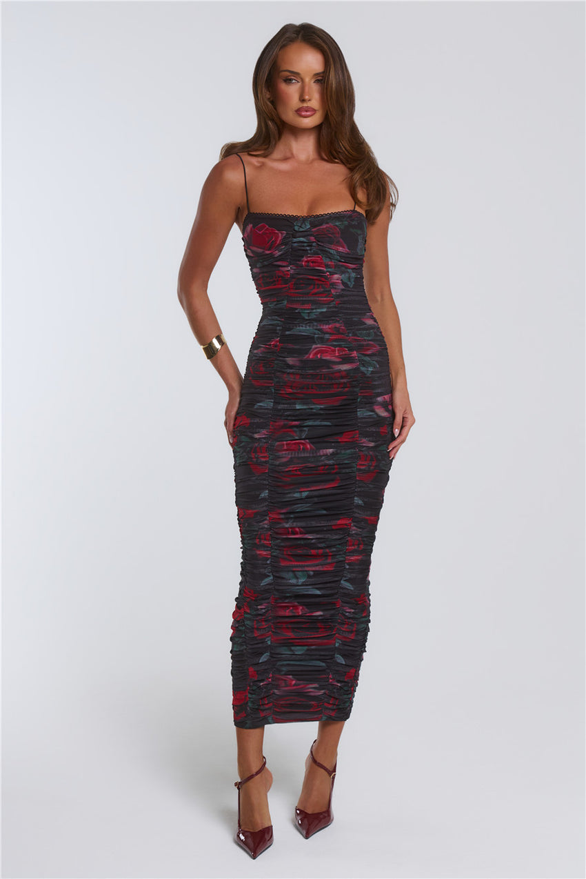 Beloved Kisses Bodycon Maxi Dress Black