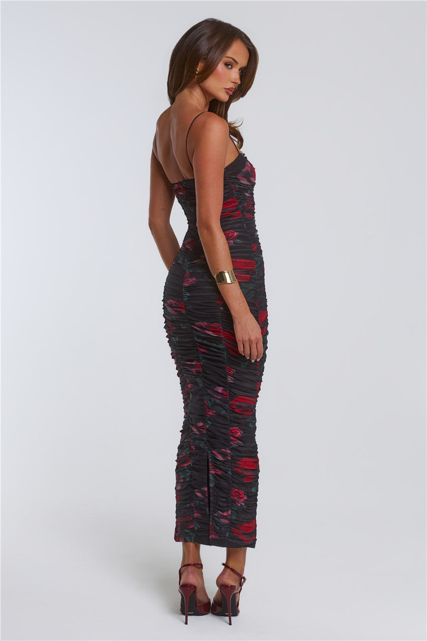 Beloved Kisses Bodycon Maxi Dress Black