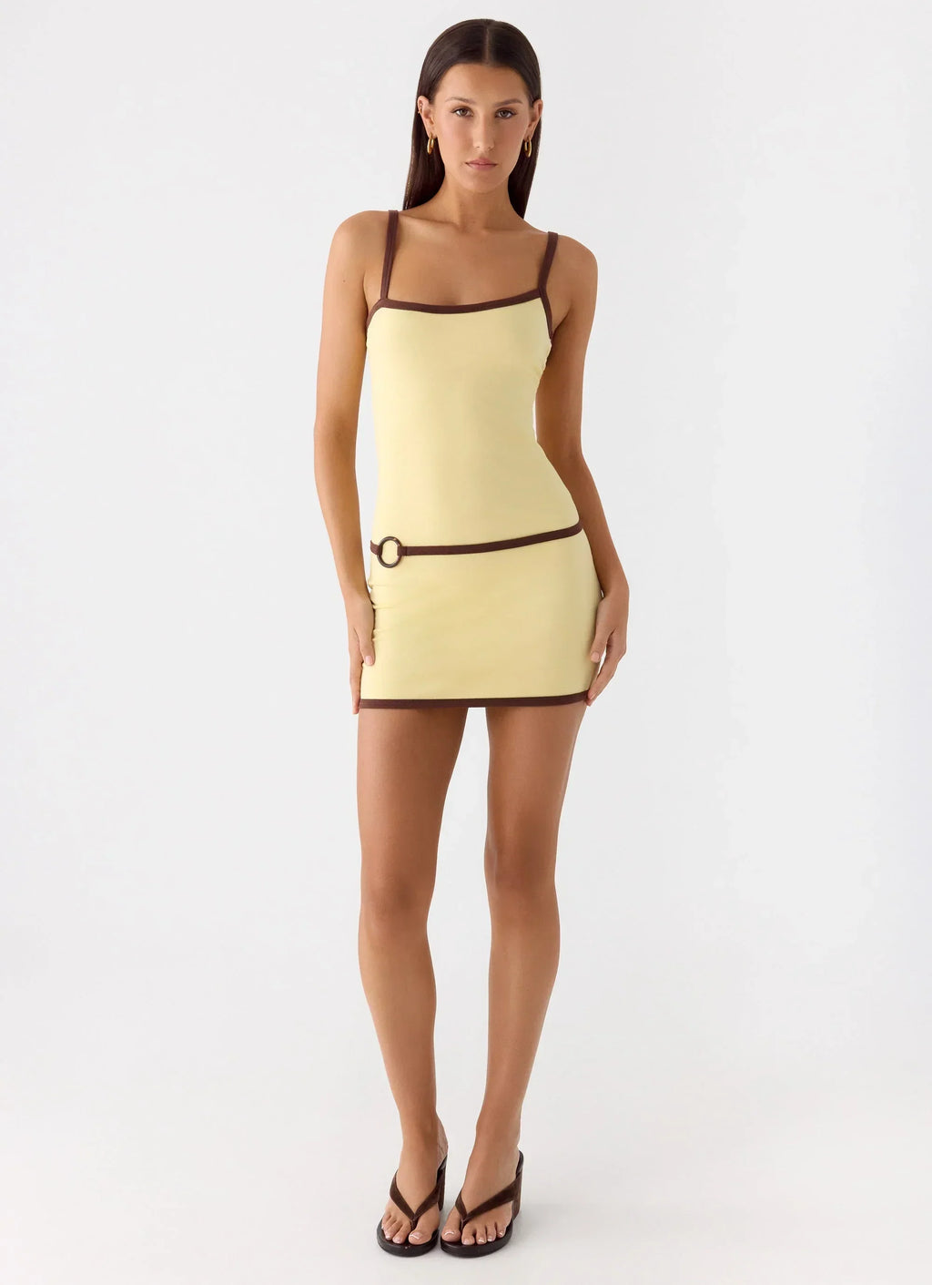 Felicia Asymmetrical Mini Dress - Yellow