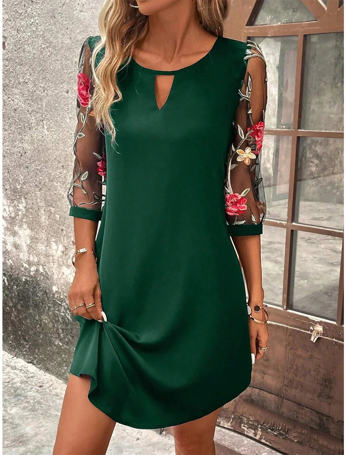 Isabelle Embroidered Mini Dress