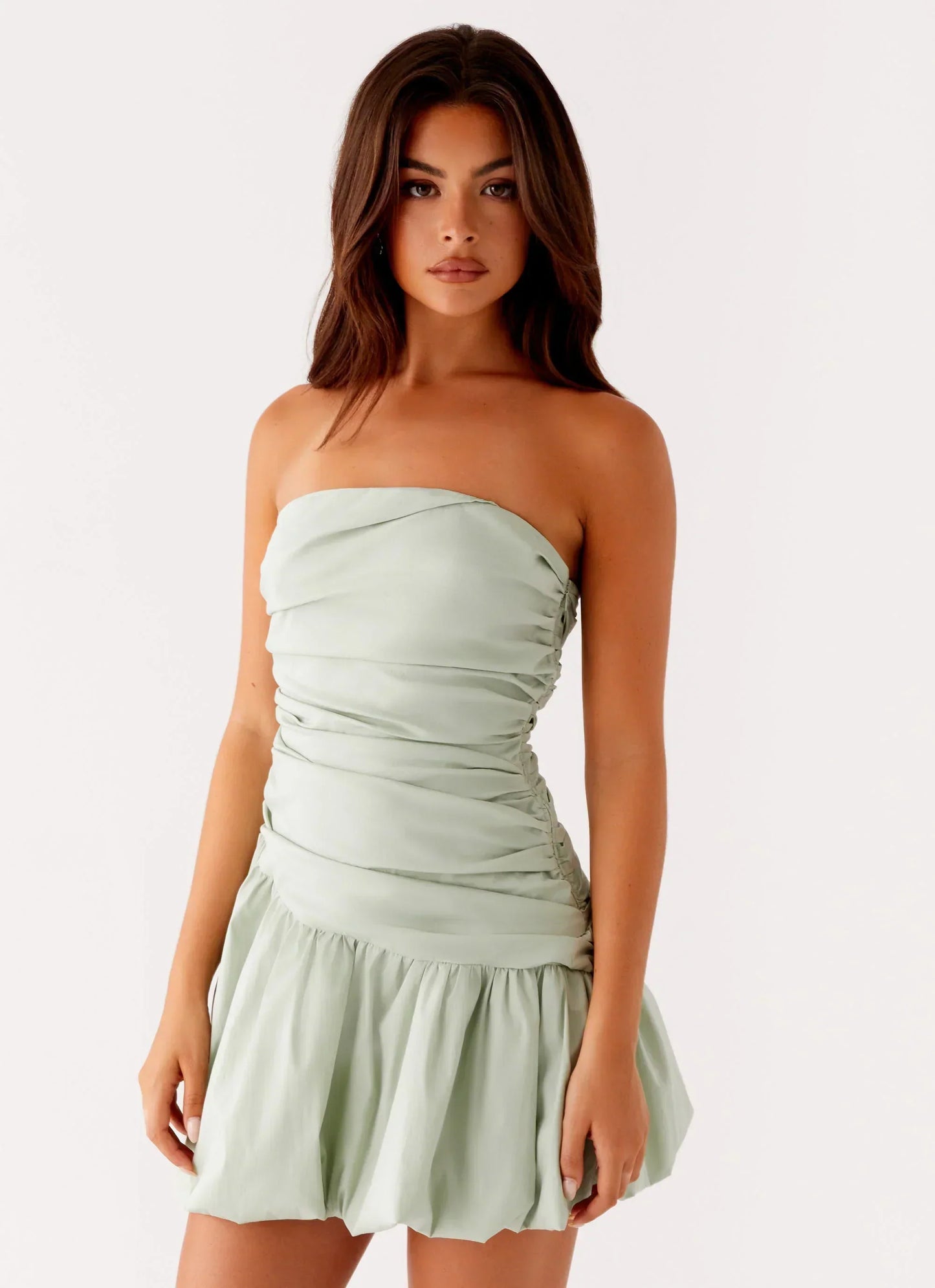 Floria Bubble Mini Dress - Sage