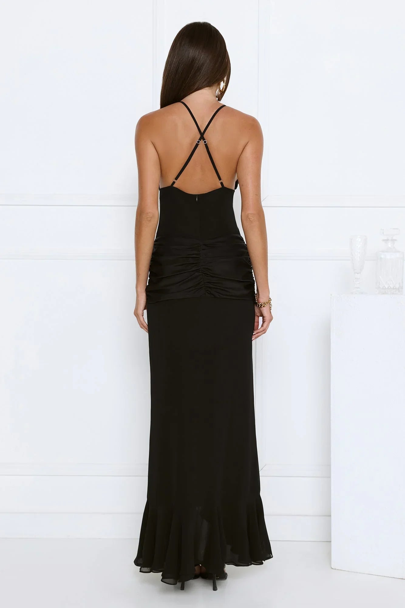 Radiant Soirée Maxi Dress Black