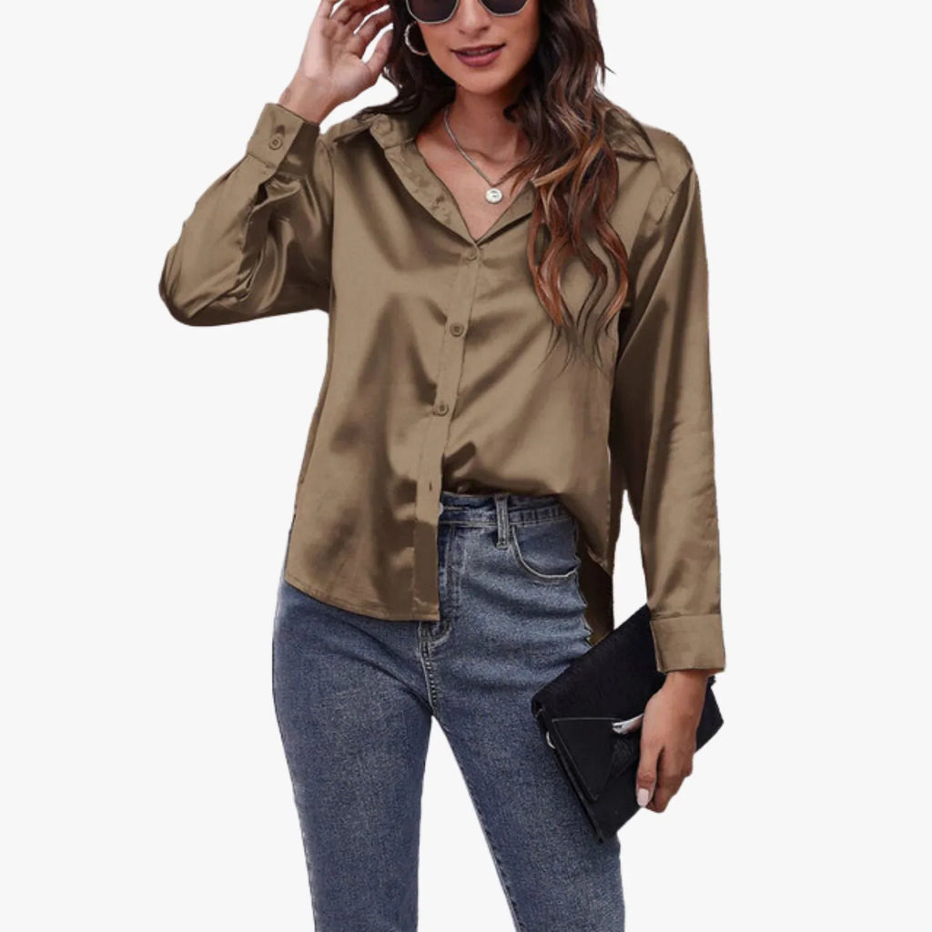 Sienna Satin Collared Top