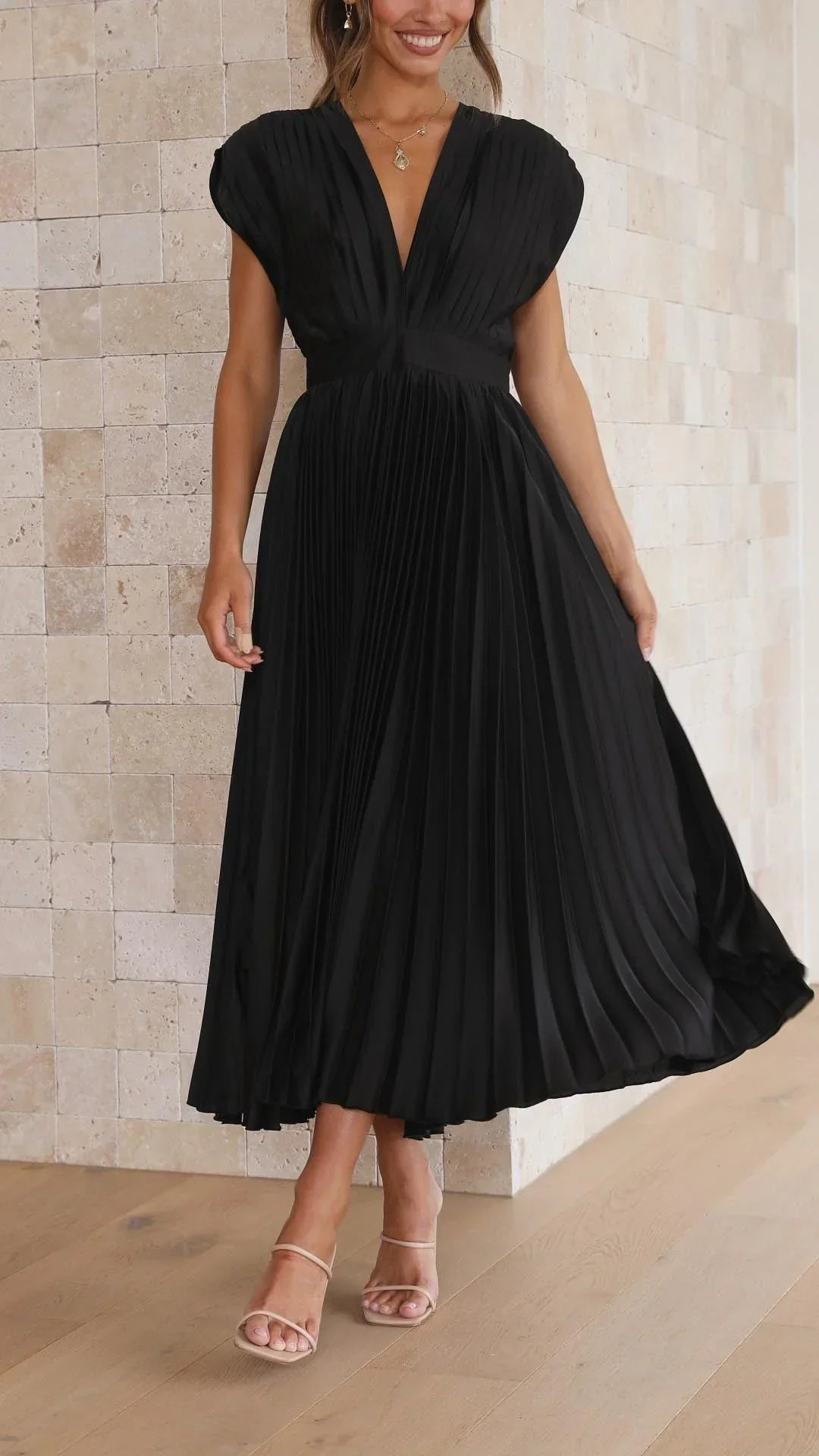 Rosalie Pleated Midi Dress
