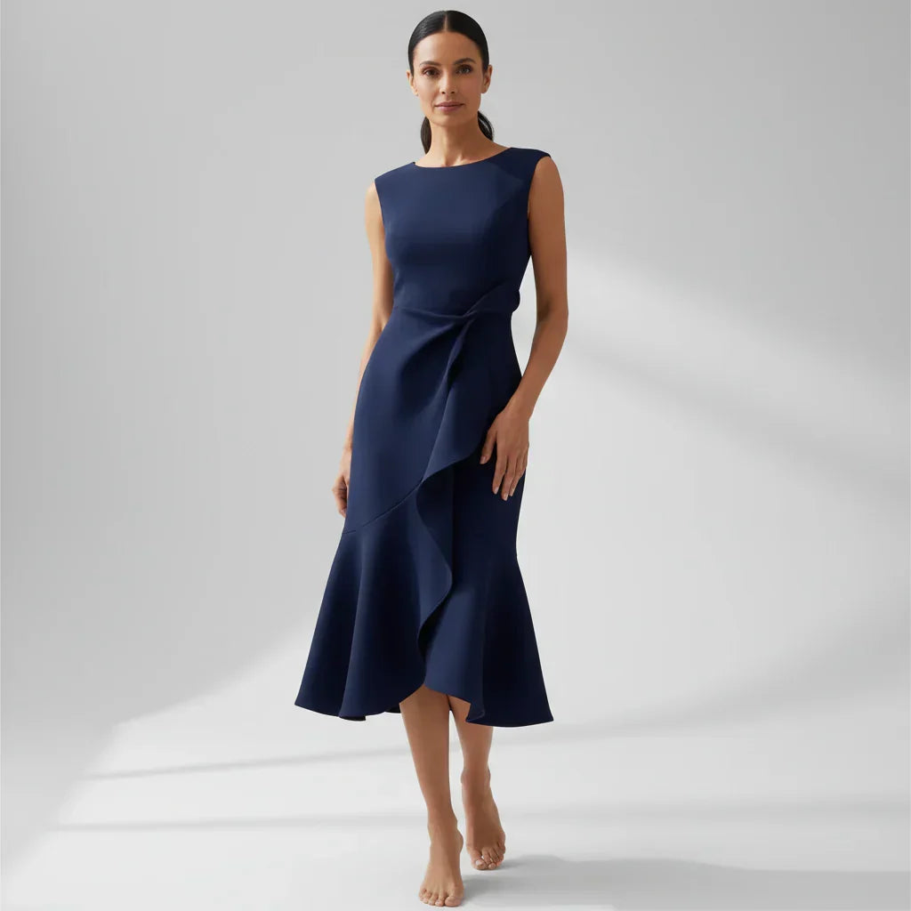 Iris Ruffle Midi Dress