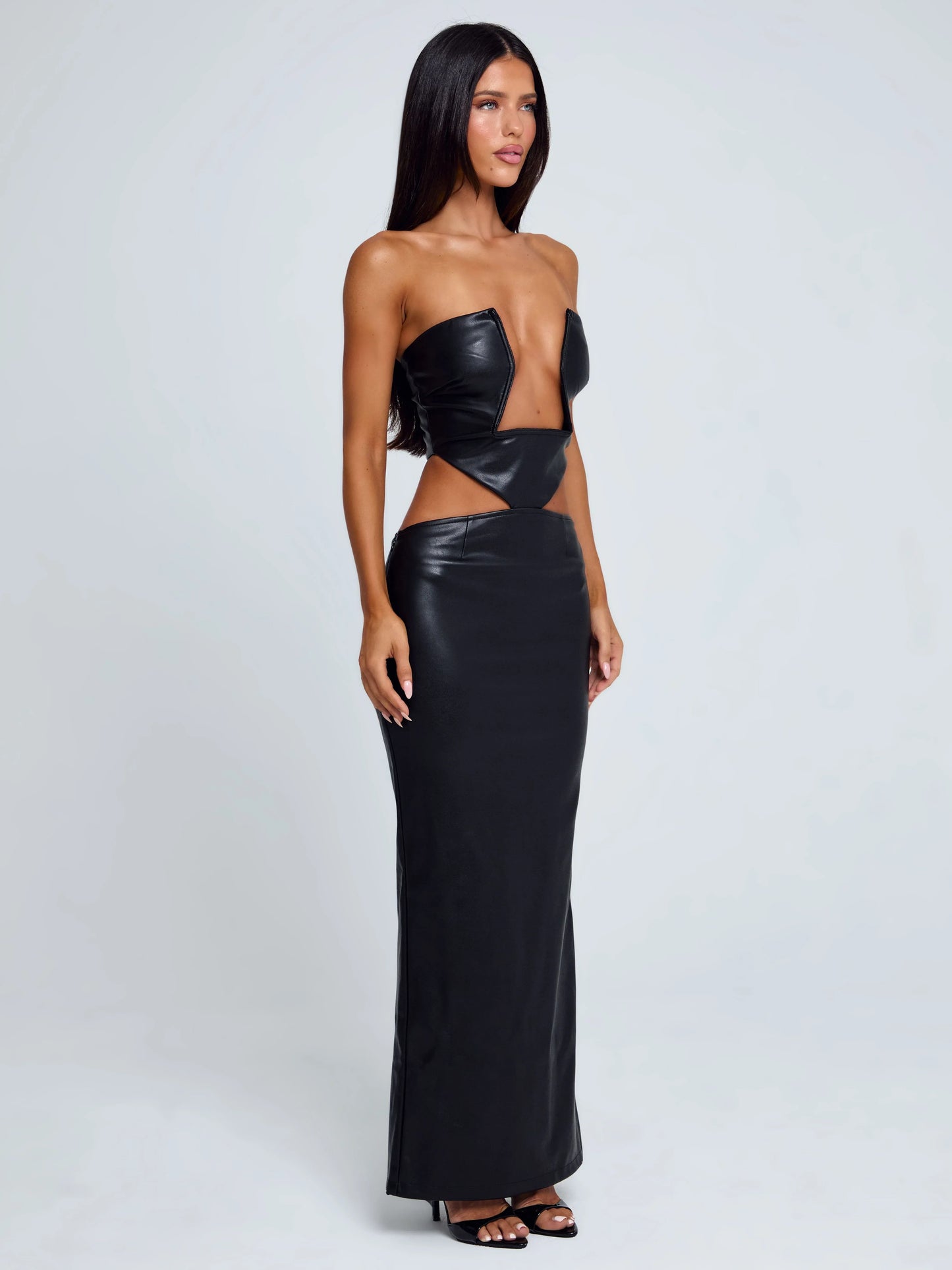 Milarae Black Midi Dress