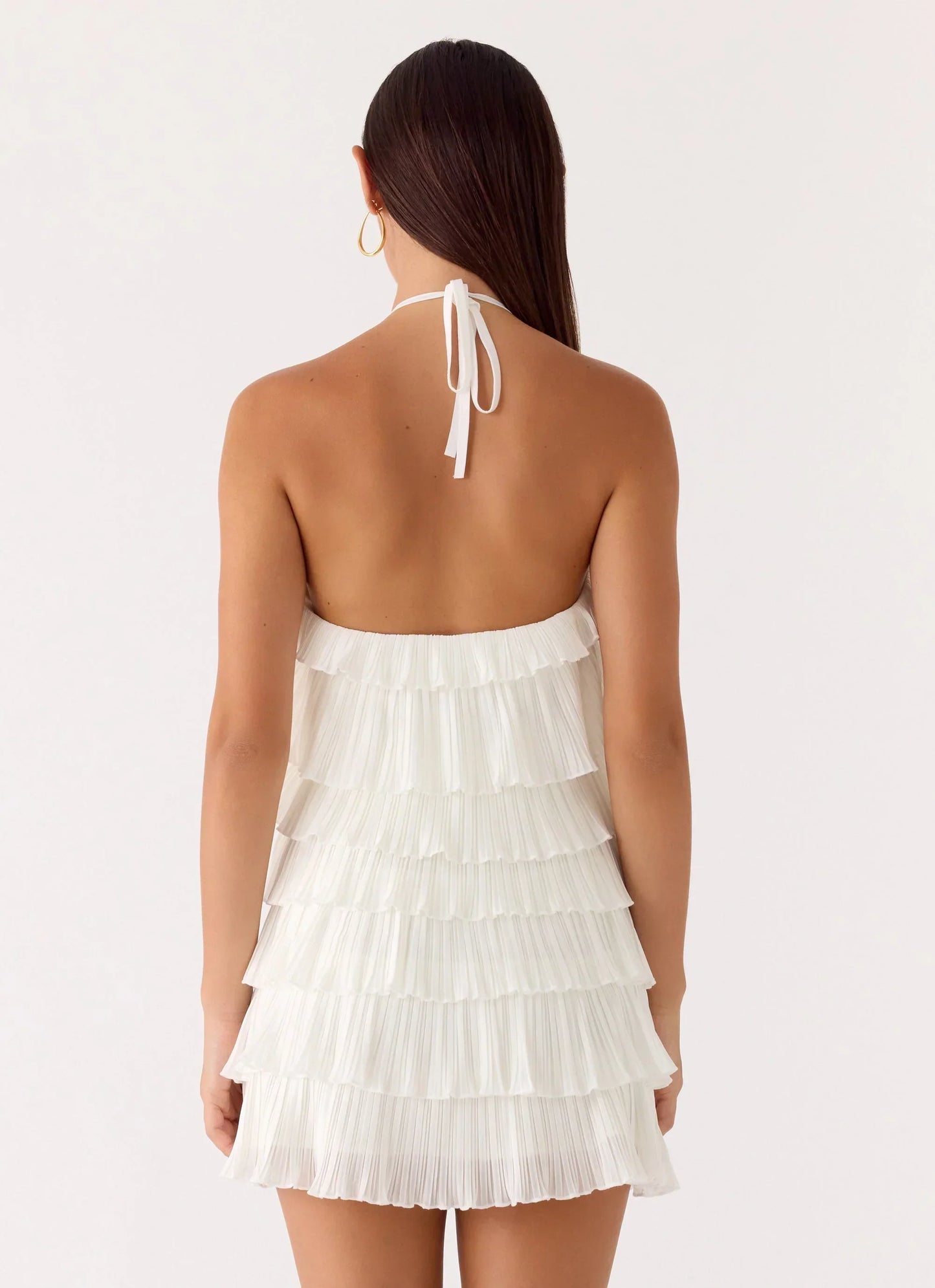 Lunar Bloom Mini Dress - Ivory