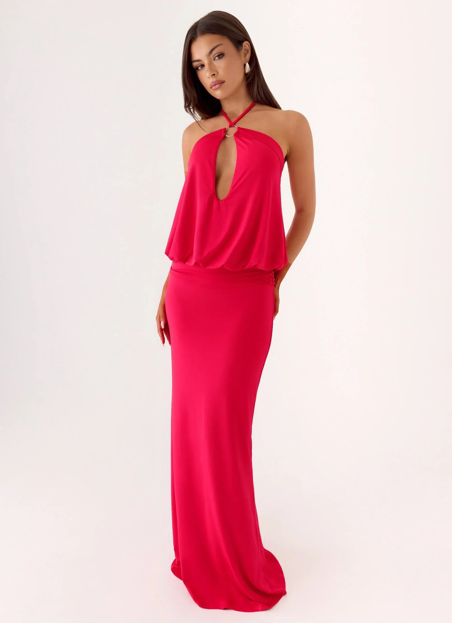 Telling You Maxi Dress - Red Magenta