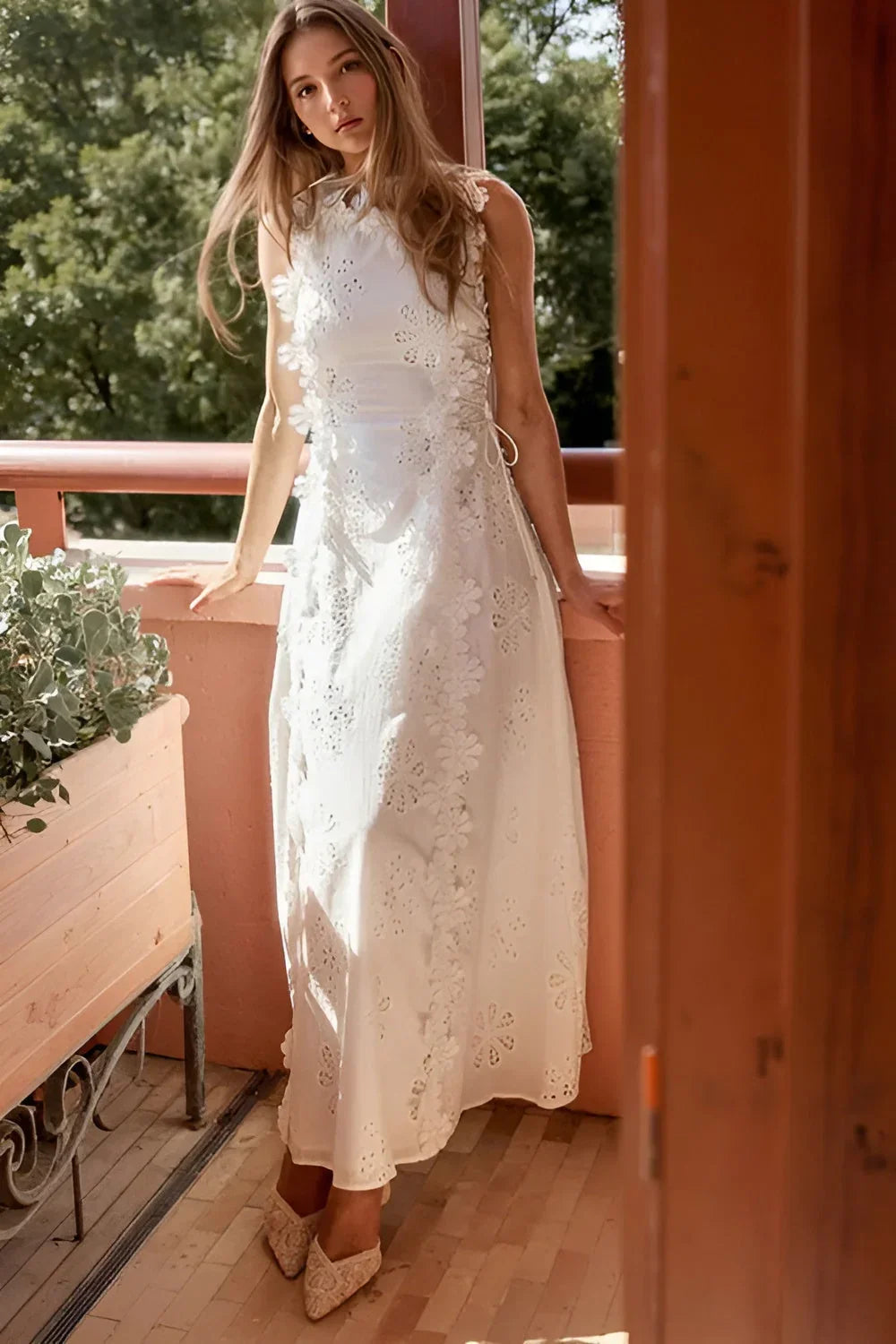 Arabella Lace-Up Maxi Dress