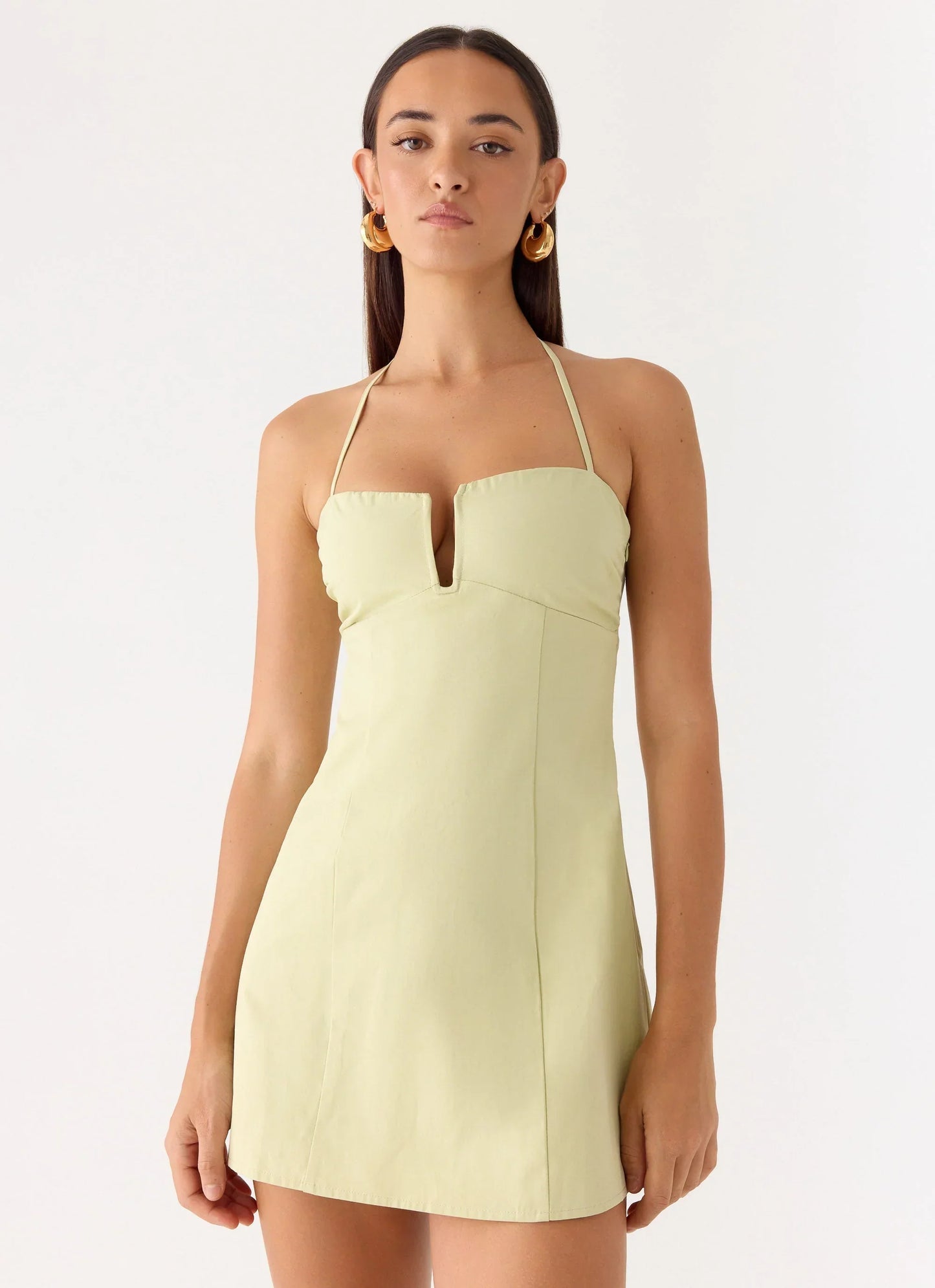 Leah Halter Mini Dress Sage