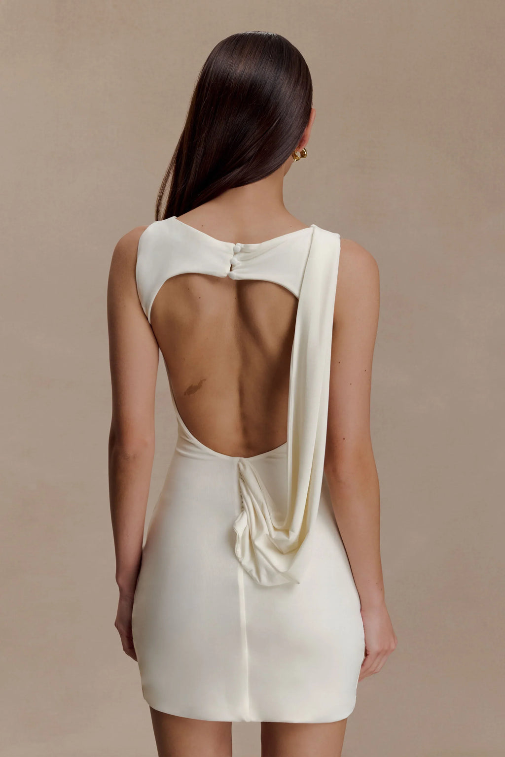 Ivory Drape Mini Dress