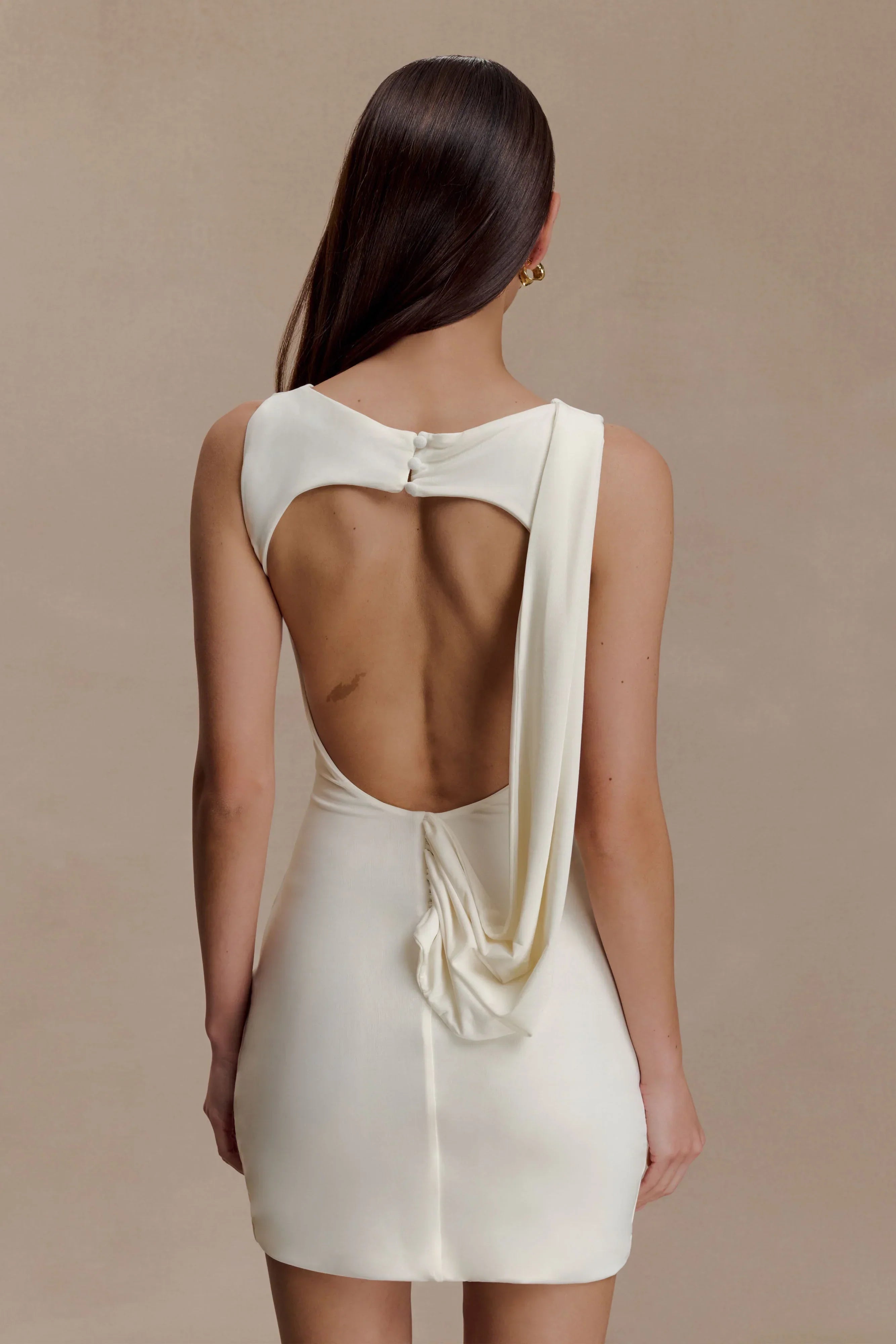 Ivory Drape Mini Dress