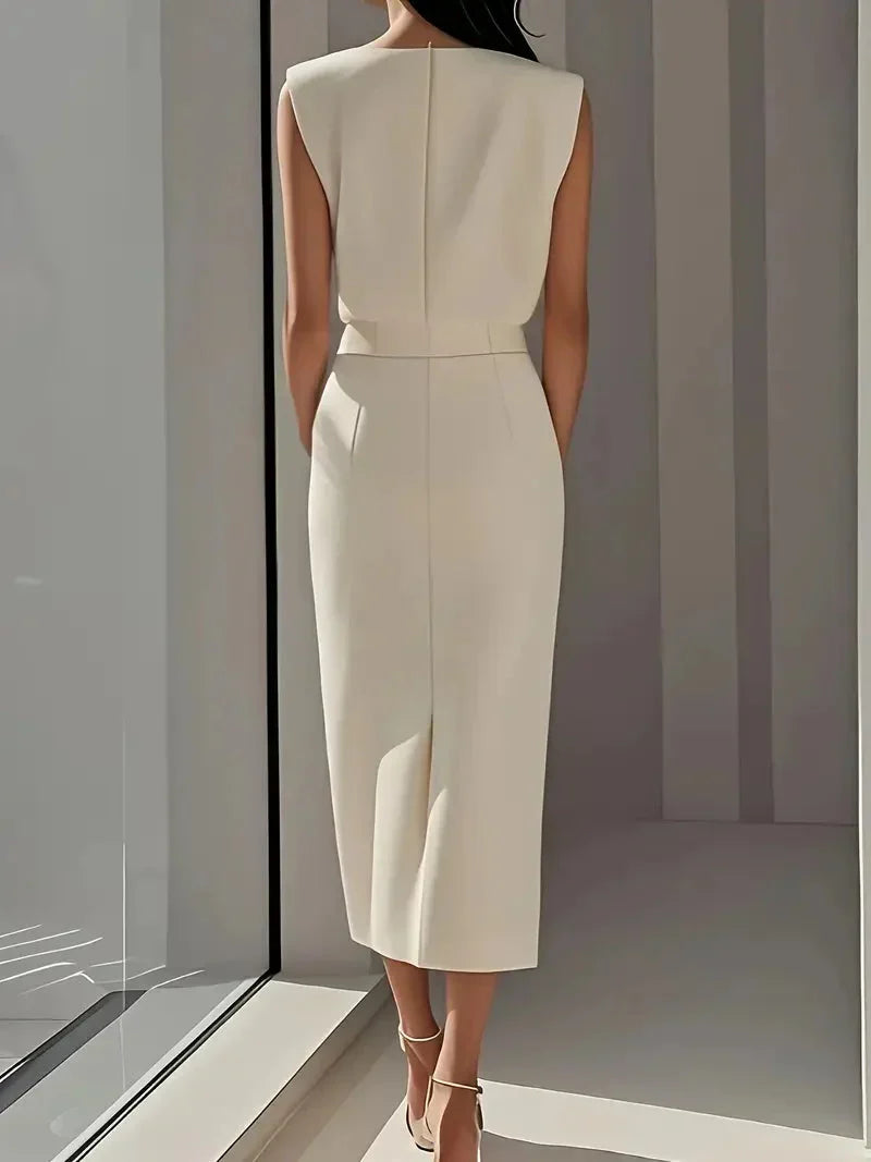 Lisandra Button Midi Dress