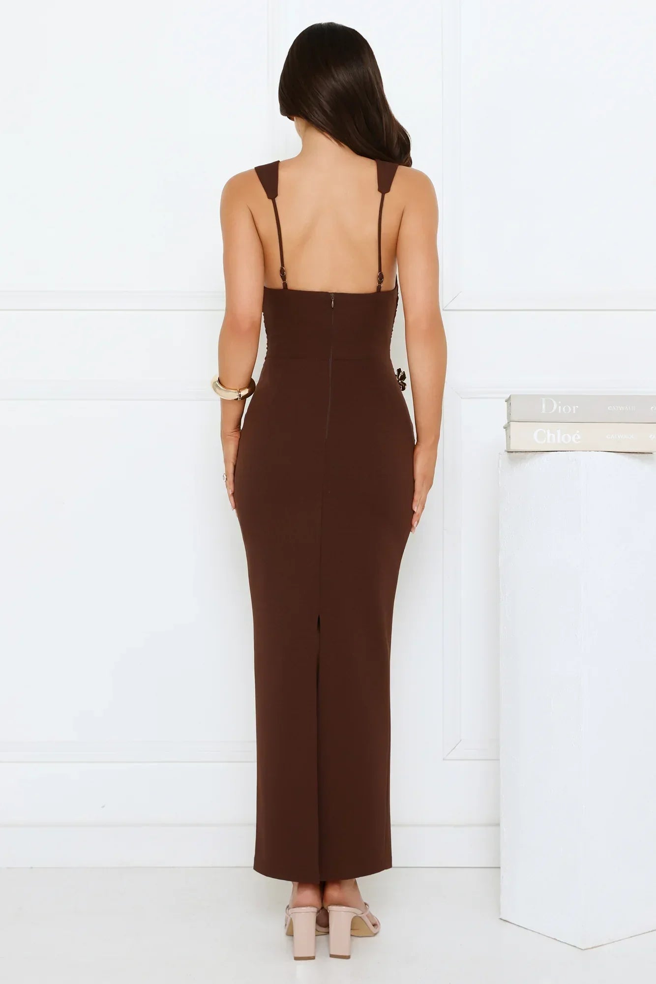 Garden Reverie Maxi Dress Brown