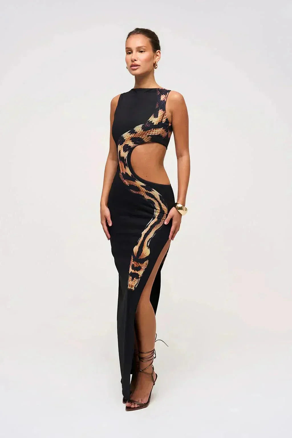 Isabelle Snake Cutout Maxi Dress