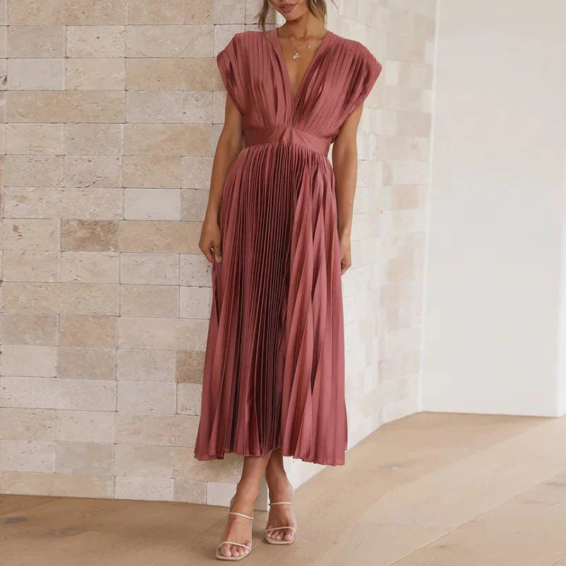 Ariana Pleated Midi Dress