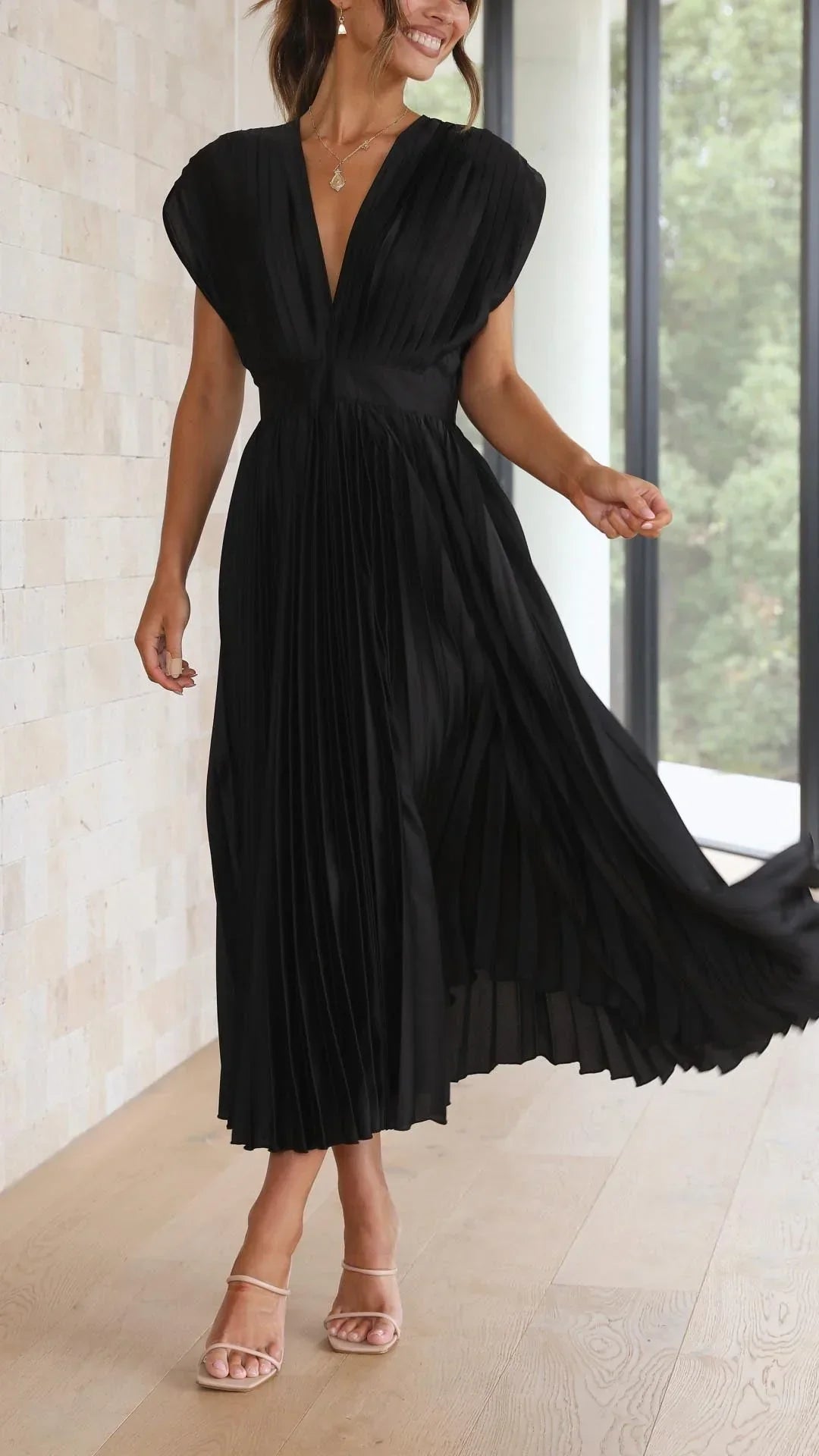 Rosalie Pleated Midi Dress