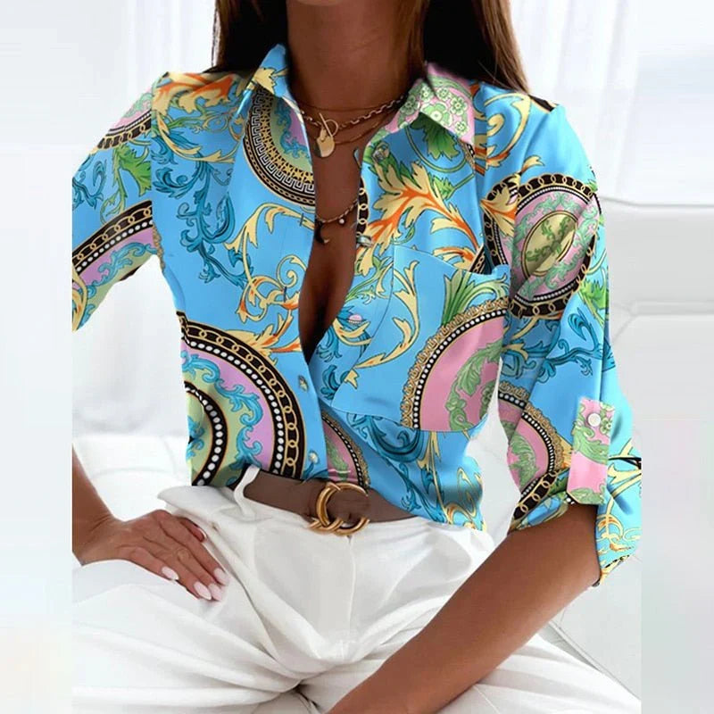 Everly Geometric Collared Top