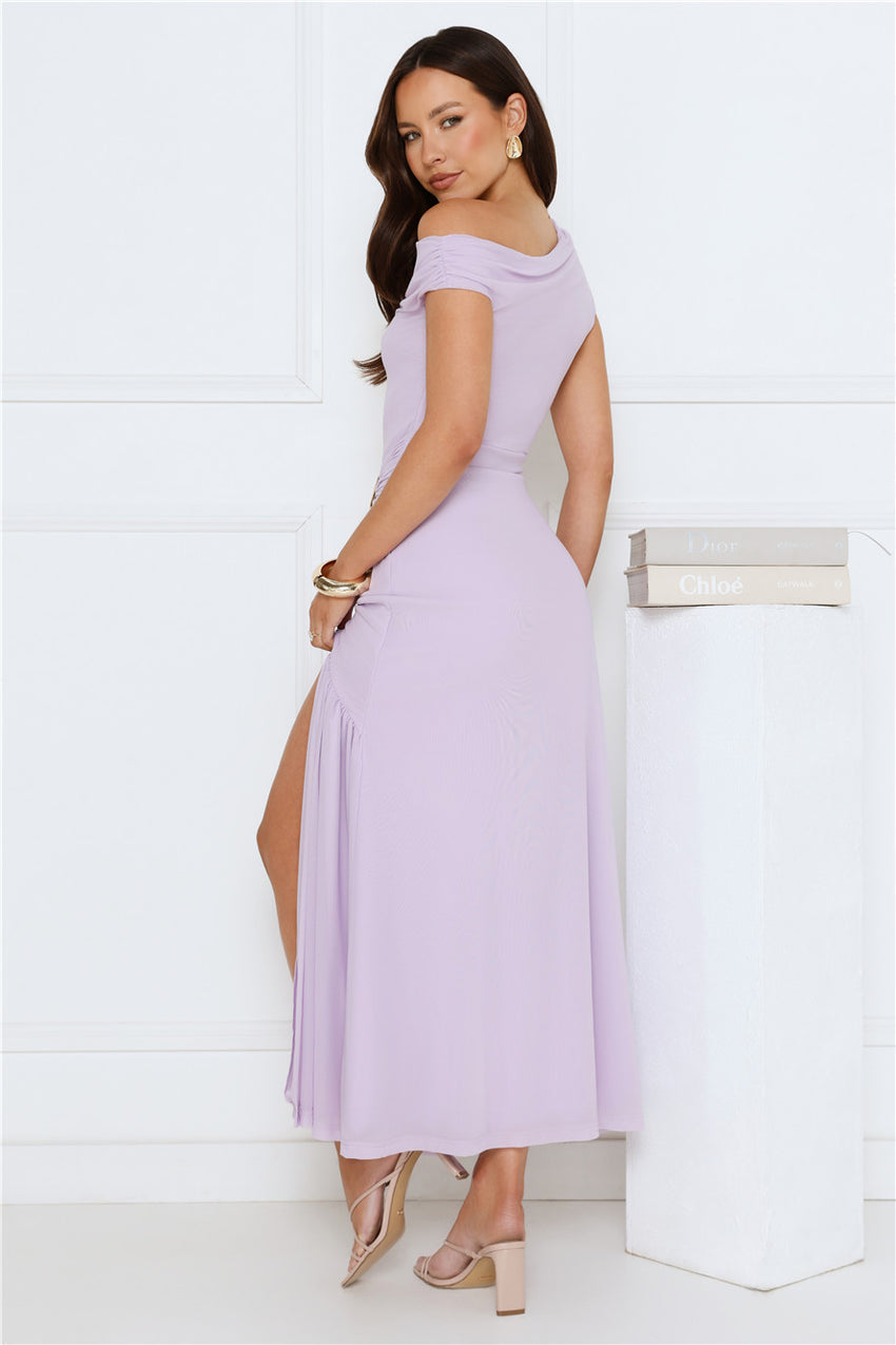 Own Your Moment One Shoulder Maxi Dress Purple