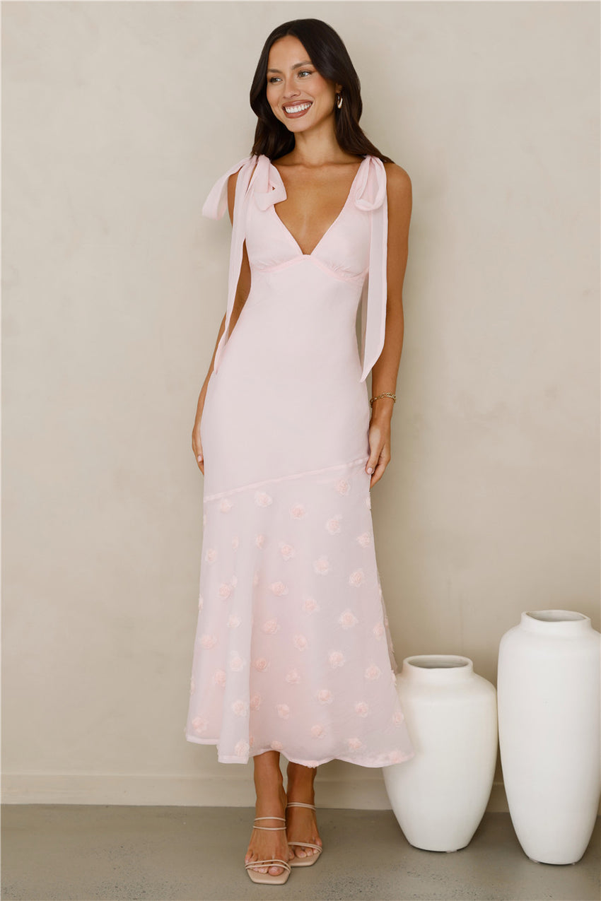 Whispering Petals Maxi Dress Pink