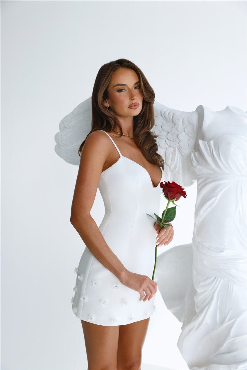 The Story Unfolds Mini Dress White