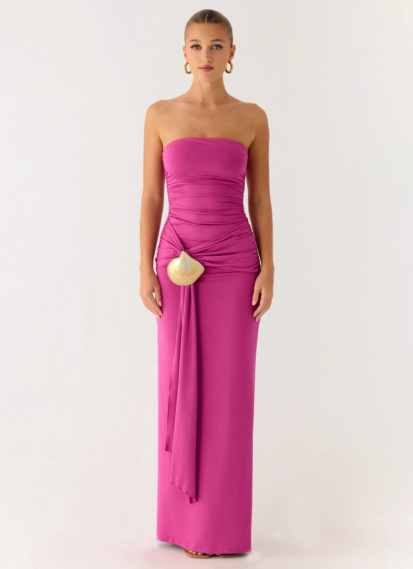 Party After Party Shell Maxi Dress Dark Pink
