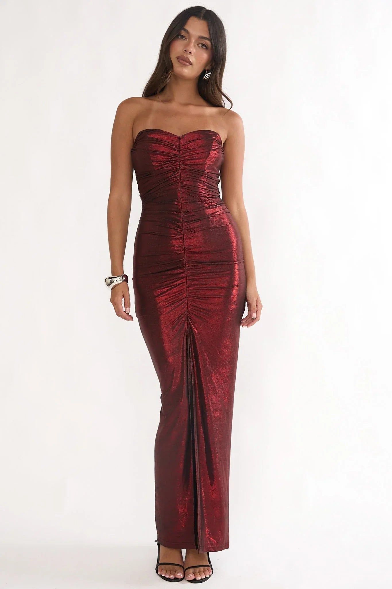 Nerina Strapless Maxi Dress Red