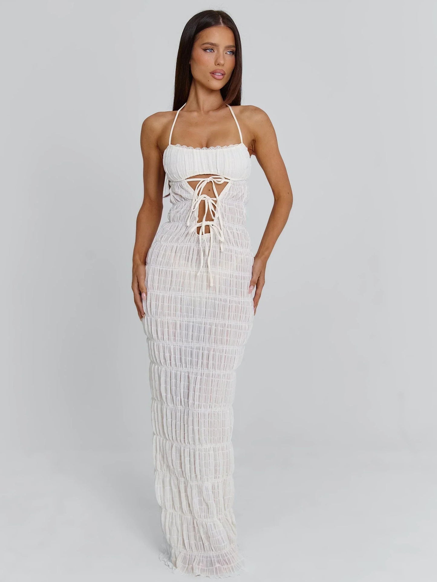 Priane White Maxi Dress