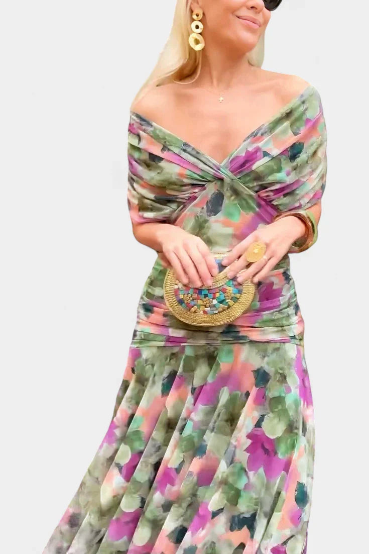 Evangeline Ruched Maxi Dress