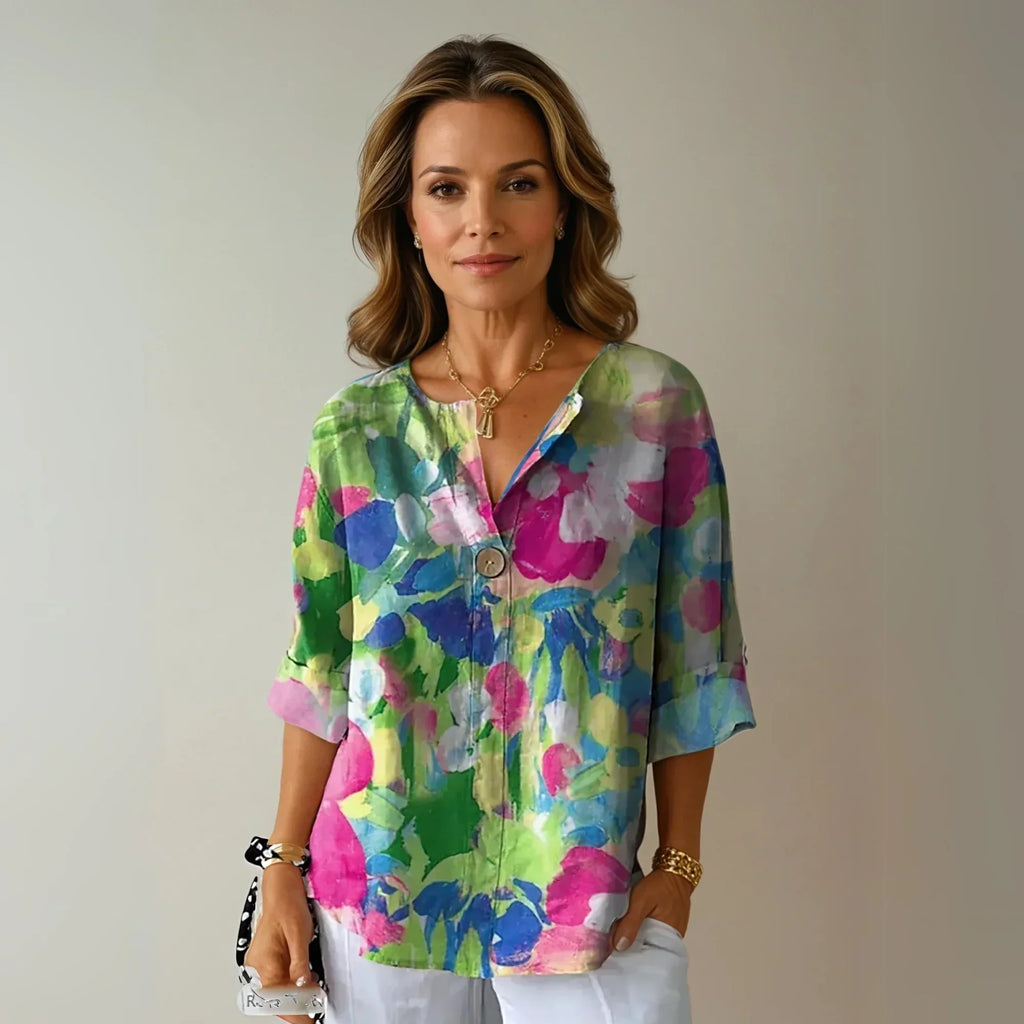 Finley Floral 3/4 Top