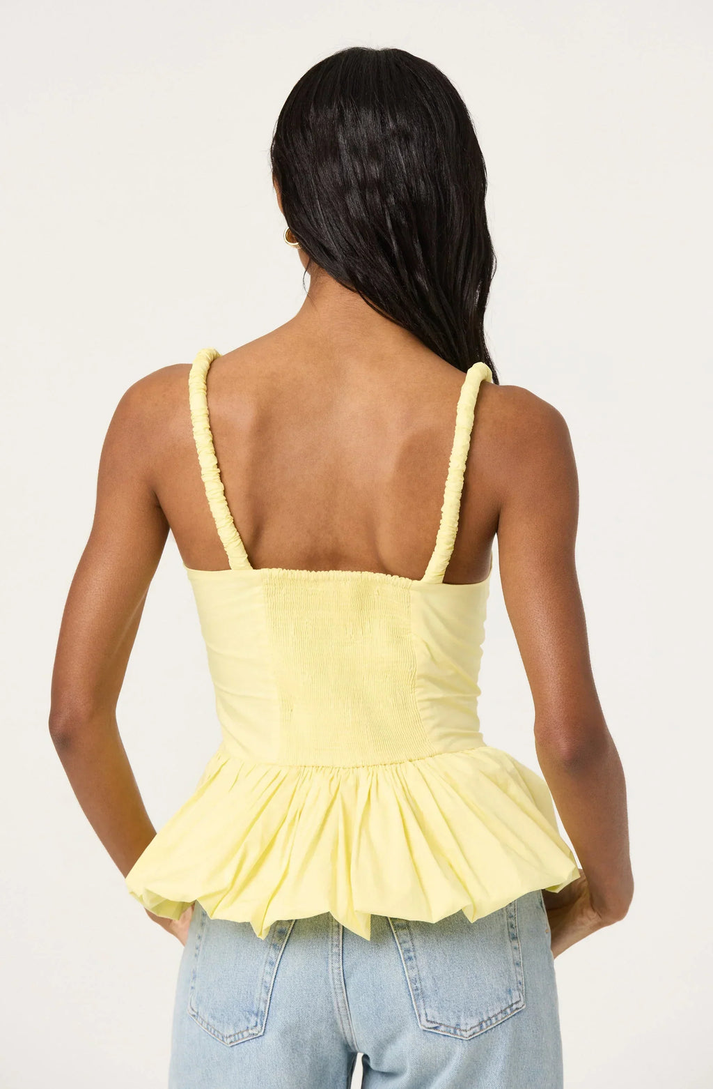 Sleeveless Bubble Hem Peplum Top