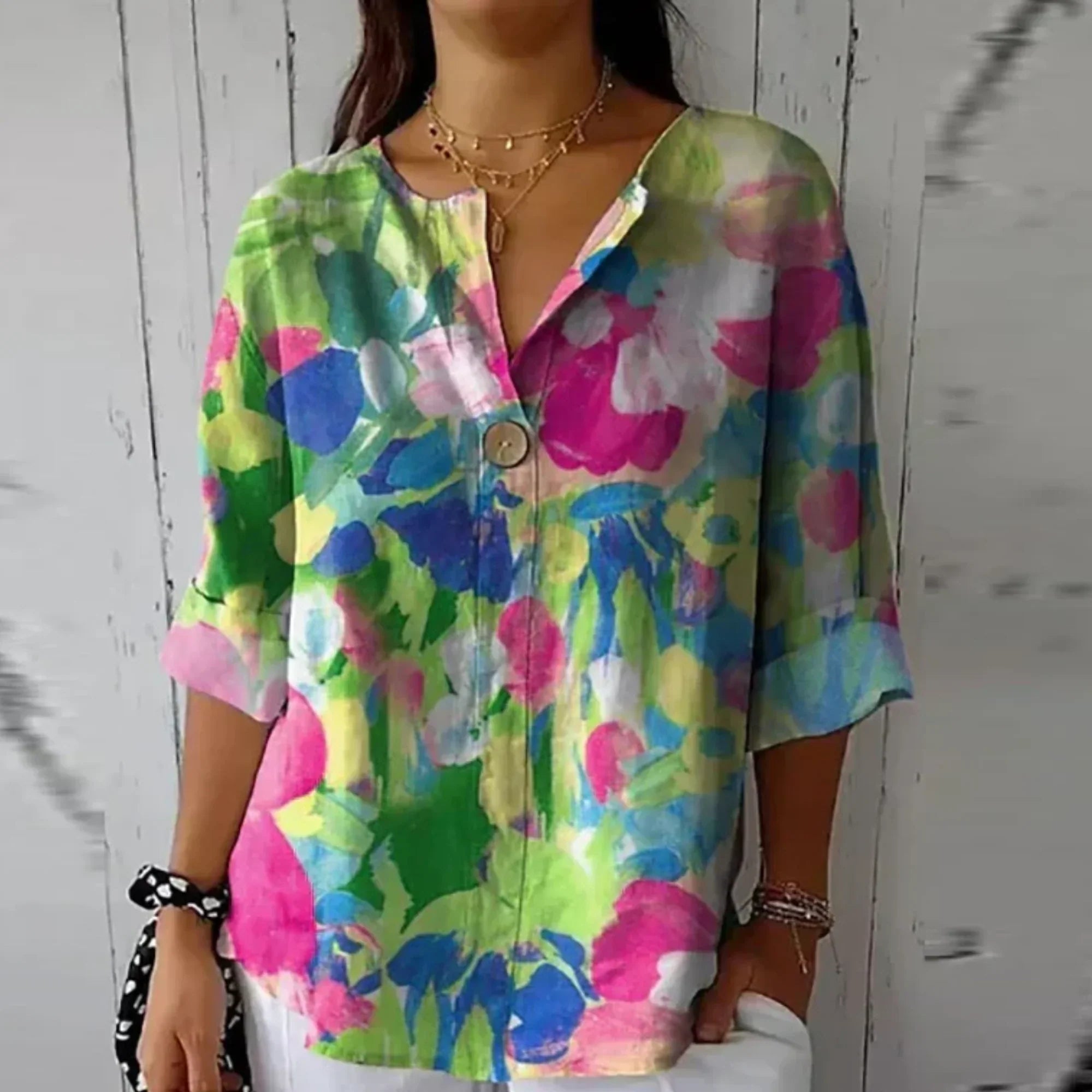 Finley Floral 3/4 Top