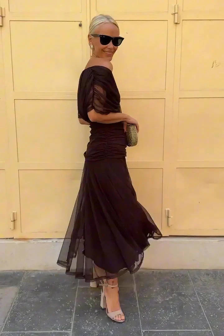 Rosetta Draped Maxi Dress